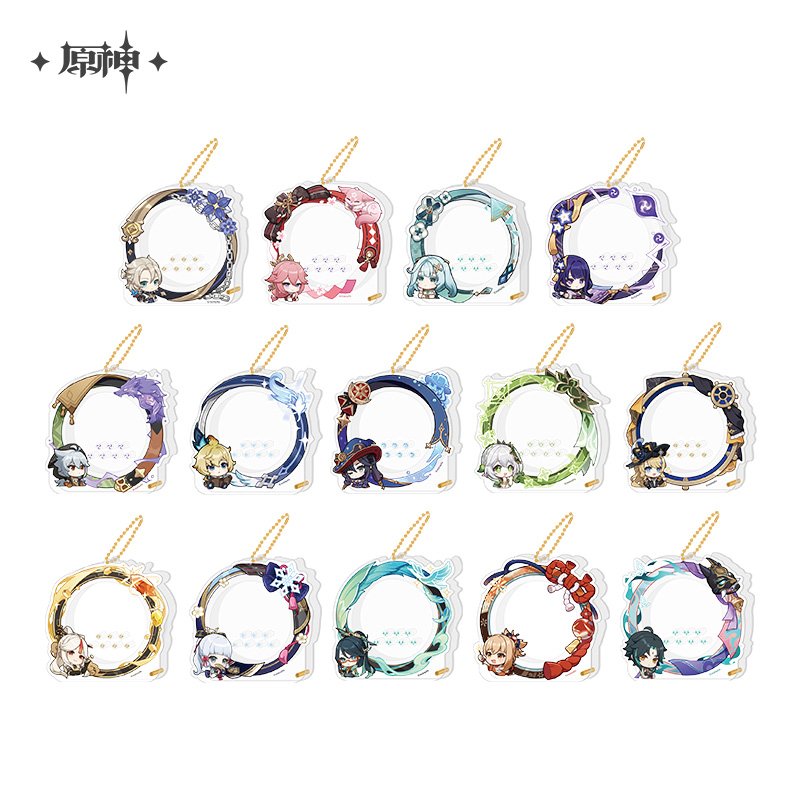 Genshin Impact Avatar Frame Acrylic Storage Key chain for Pin Badge