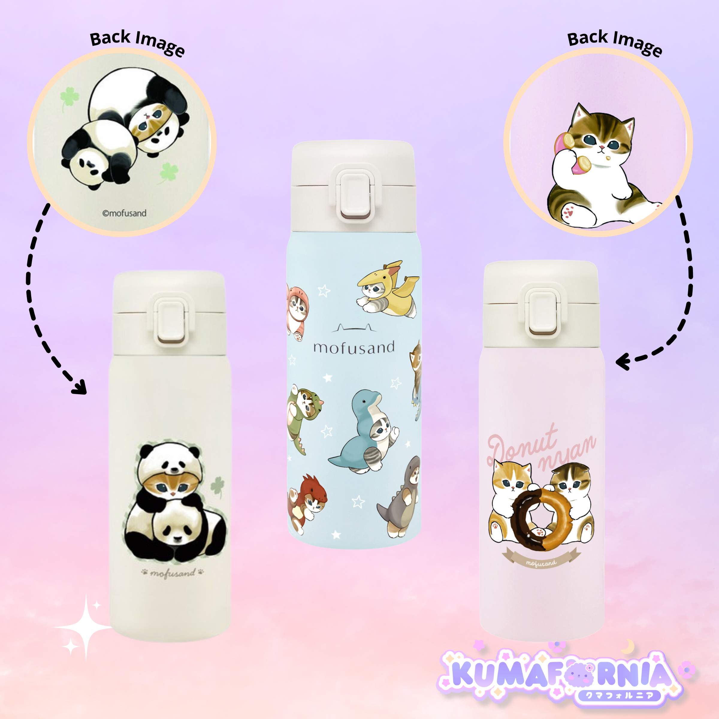 Mofusand One Push Water Bottle 350ml