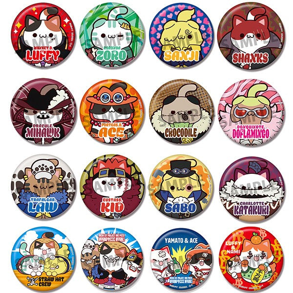 Mega Cat Project One Piece Nyan Piece Nya-n! Tin Badge Collection Blind Box