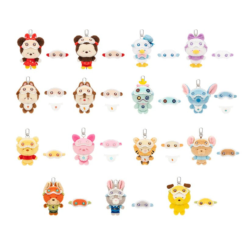 Disney Squinting Sleepwear Plush Keychain