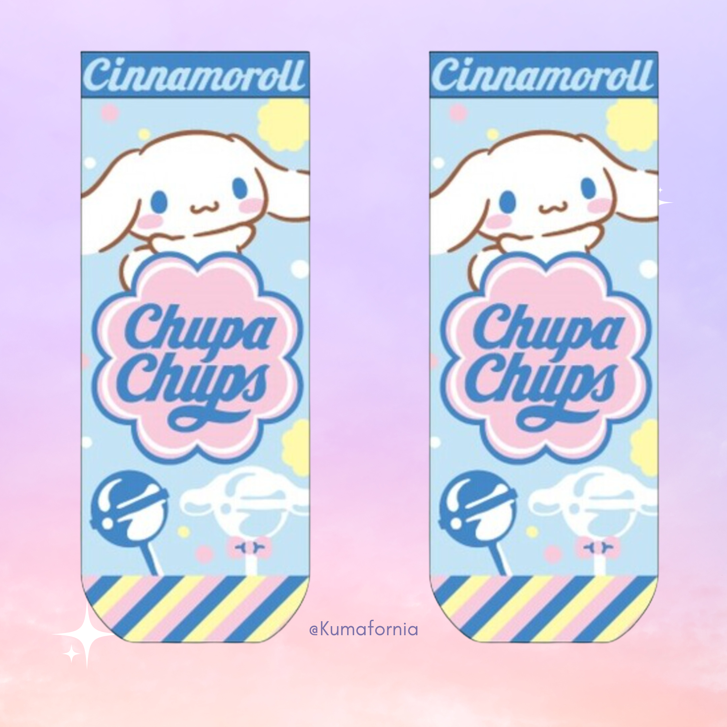 Chupa Chups x Sanrio Characters Crew Socks
