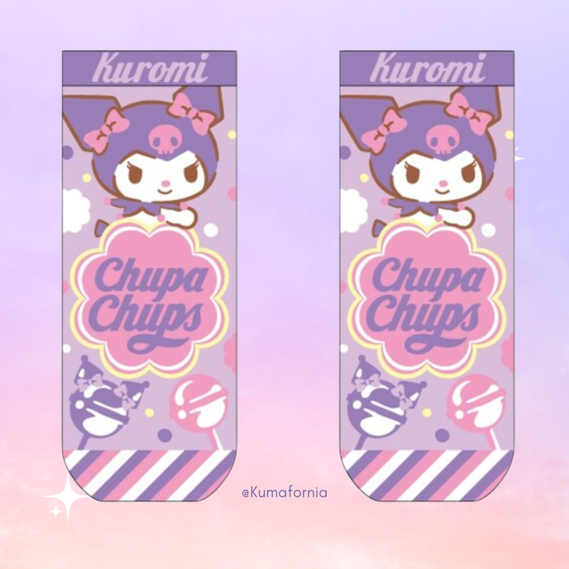 Chupa Chups x Sanrio Characters Crew Socks