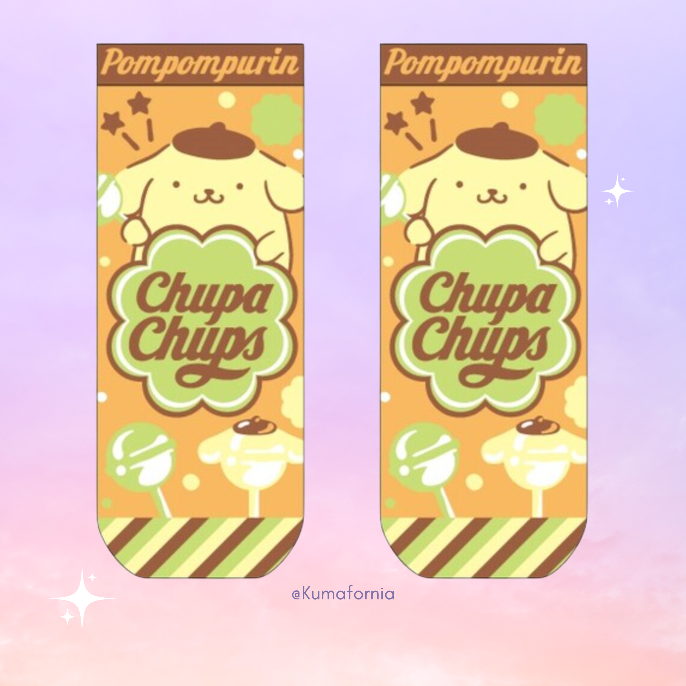 Chupa Chups x Sanrio Characters Crew Socks
