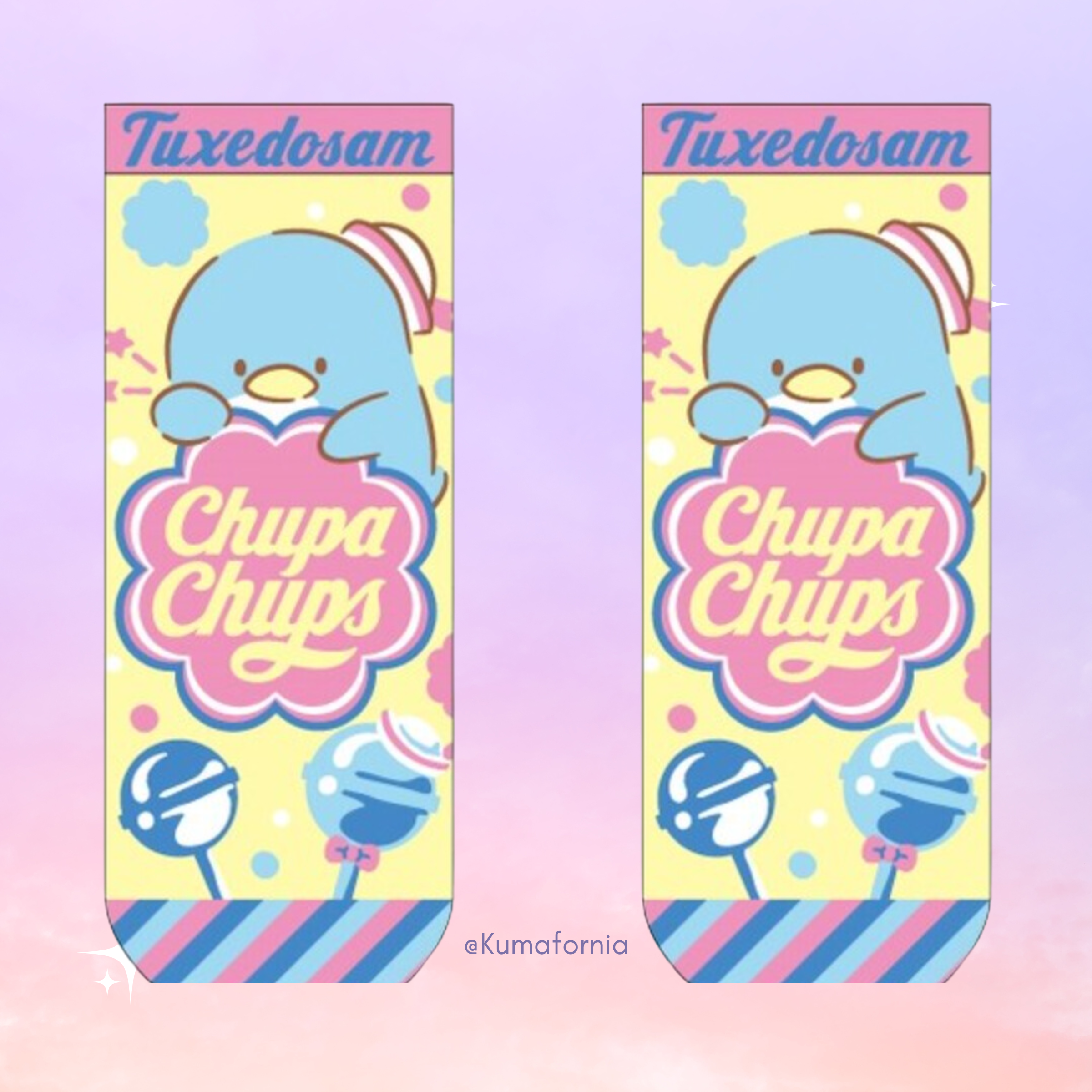 Chupa Chups x Sanrio Characters Crew Socks