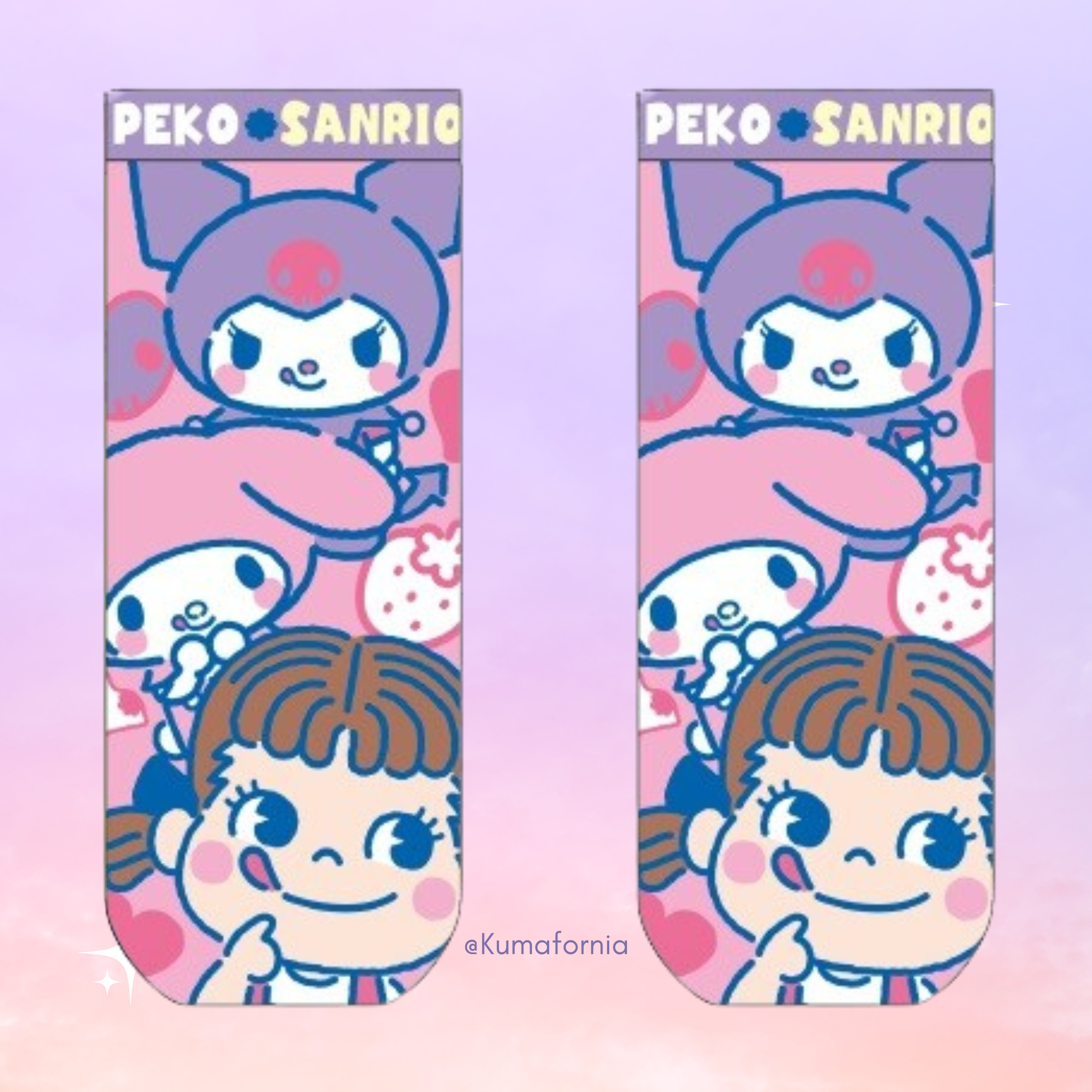 Peko-chan x Sanrio Crew Socks