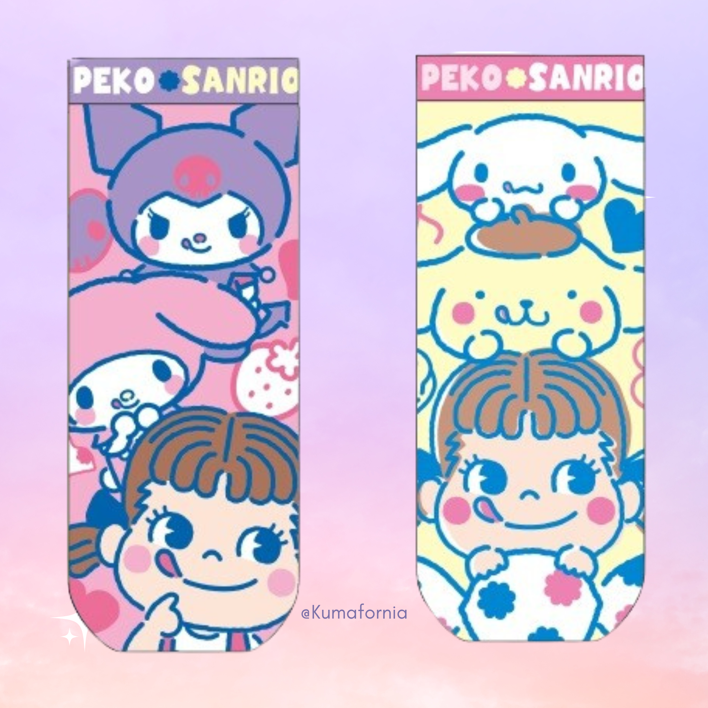 Peko-chan x Sanrio Crew Socks