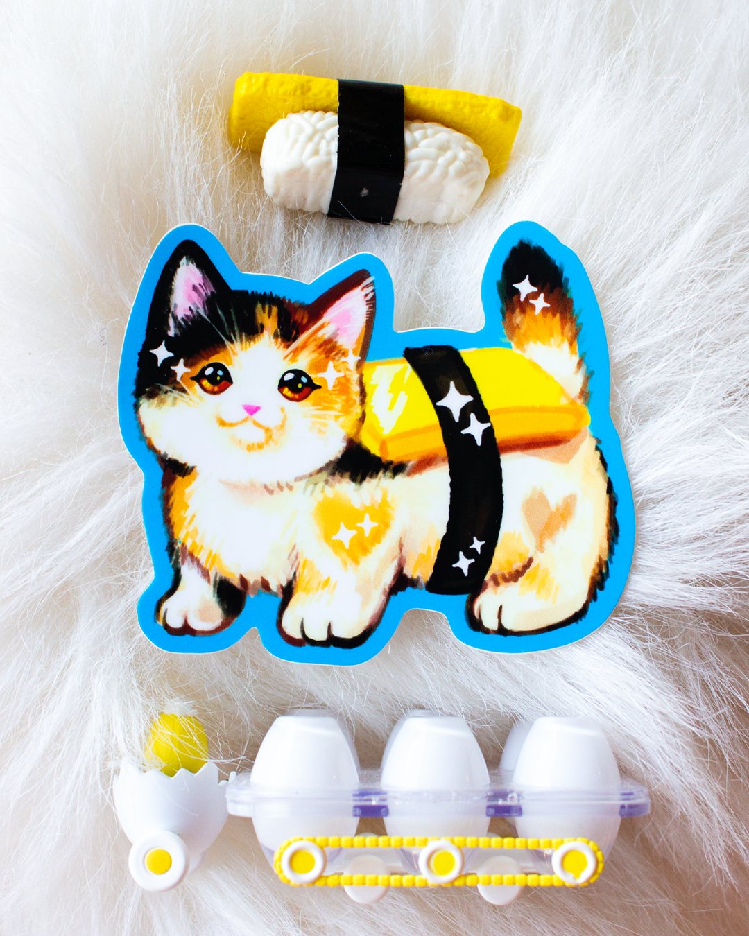 Tamago Sushi Cat Vinyl Sticker