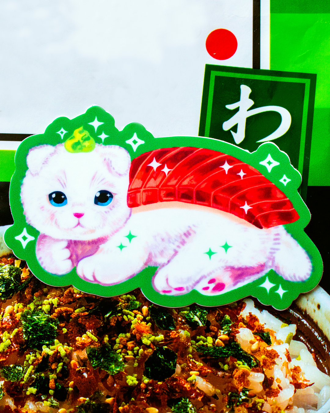 Tuna Sushi Cat Vinyl Sticker