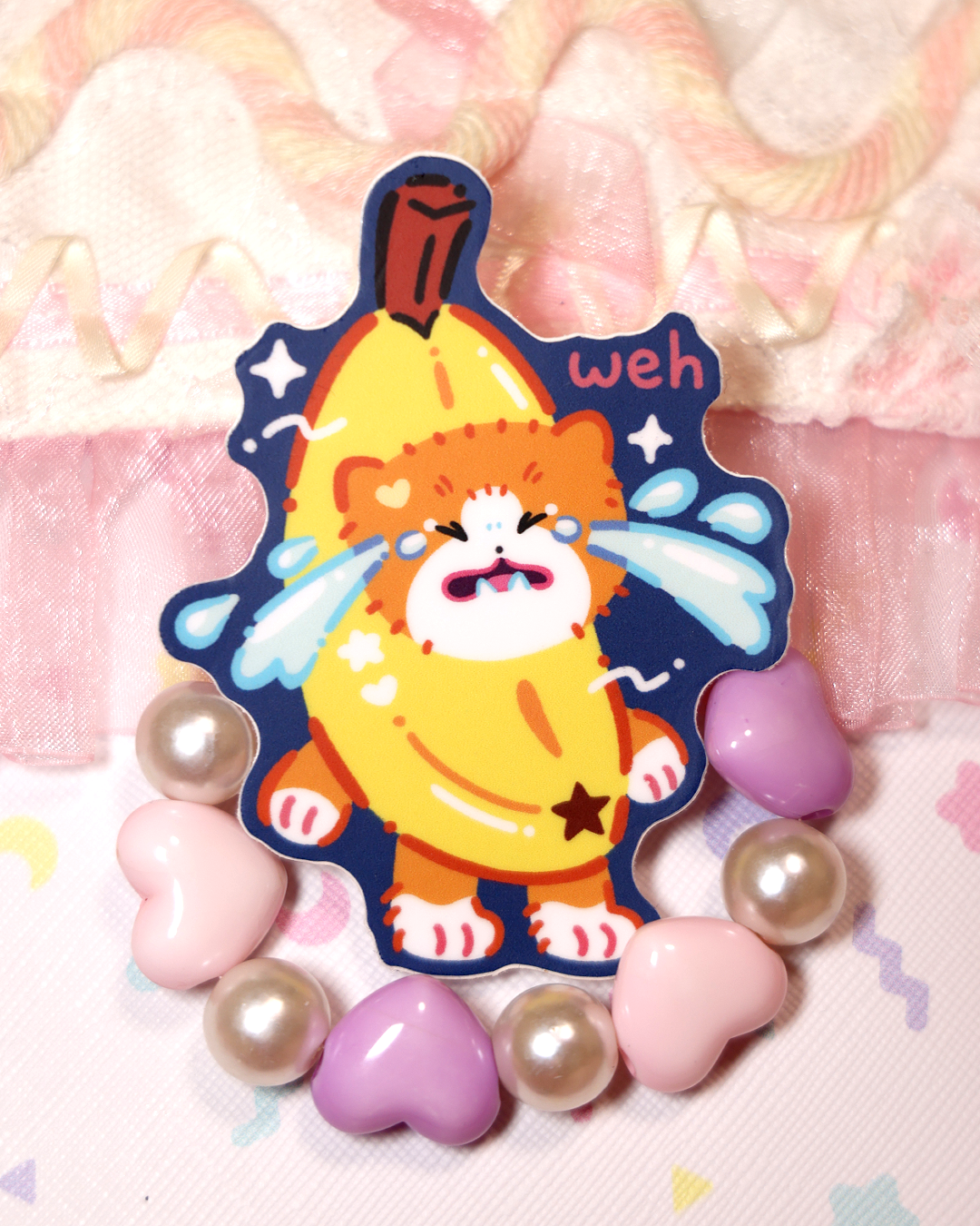 Weh Banana Cat 3in Vinyl Sticker